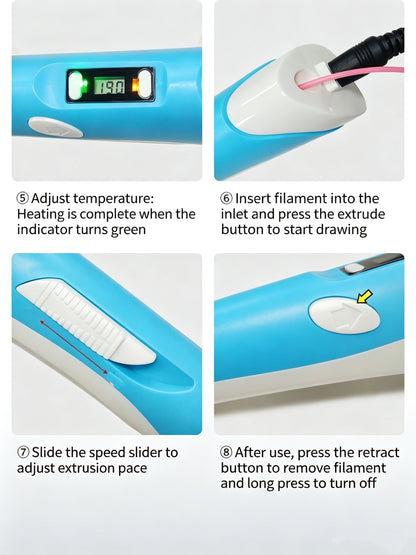 Smart 3D Printing Pen for Kids‑Easy‑Use DIY Drawing Pen