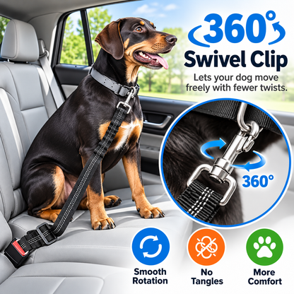 🧵Pet Car Seat Belt – High-Strength, Retractable, and Adjustable Harness