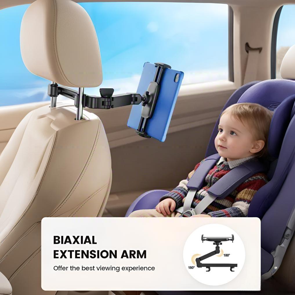 🚗🎧 Car Headrest Phone and Tablet Holder with 360° Rotating Extension Arm
