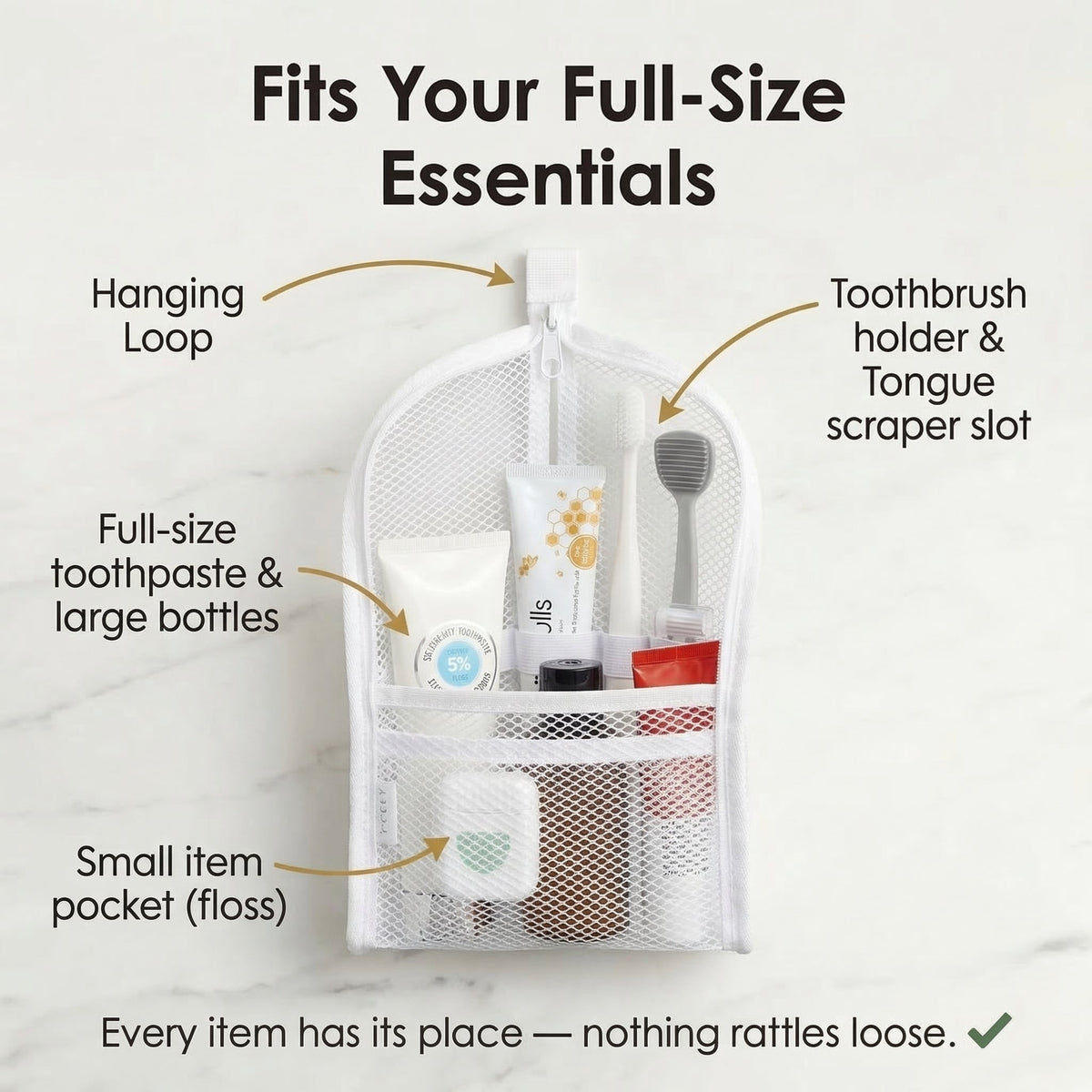 Self-Standing Travel Toiletry Pouch | No Propping, No Digging 🧳