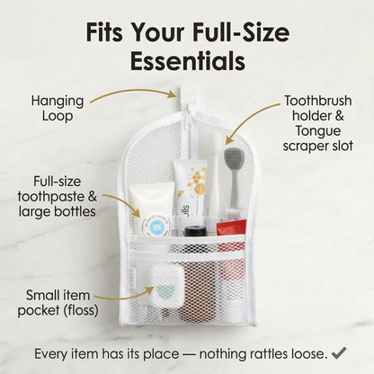 Self-Standing Travel Toiletry Pouch | No Propping, No Digging 🧳