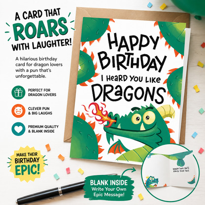 😂💌"I Heard You Like Dragons" Funny Birthday Card