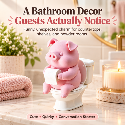 Cute Piggy Bathroom Decor for Tabletops 2Pcs