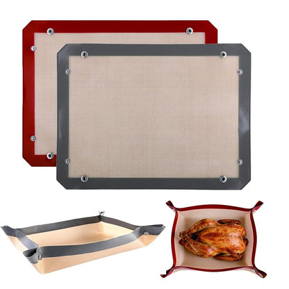 🍪 Transformable Snap-Up Silicone Baking Mat | 2-in-1 Non-Stick Baking Tray