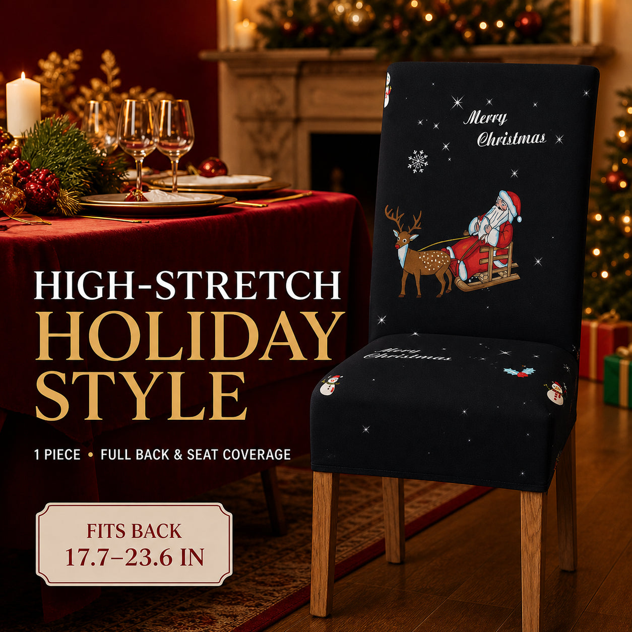 ✨ Transform Your Dining Room in Seconds! 🎄 Ultra-Stretch Christmas Chair Covers 🪑🔥