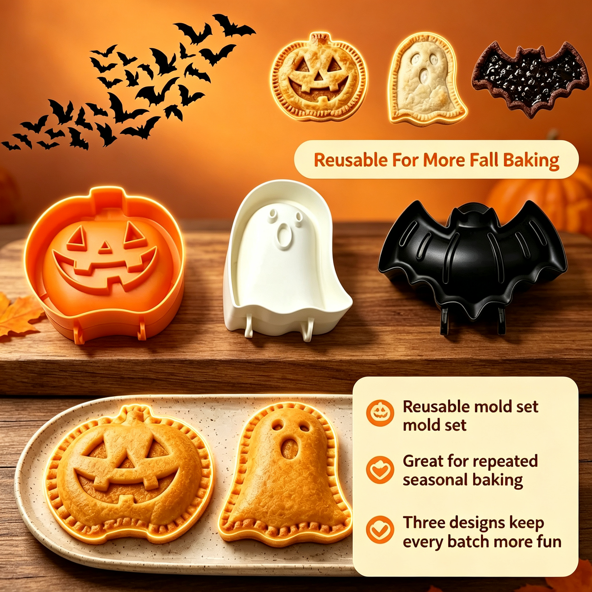 Halloween Hand Pie Mold Set(3Pcs)