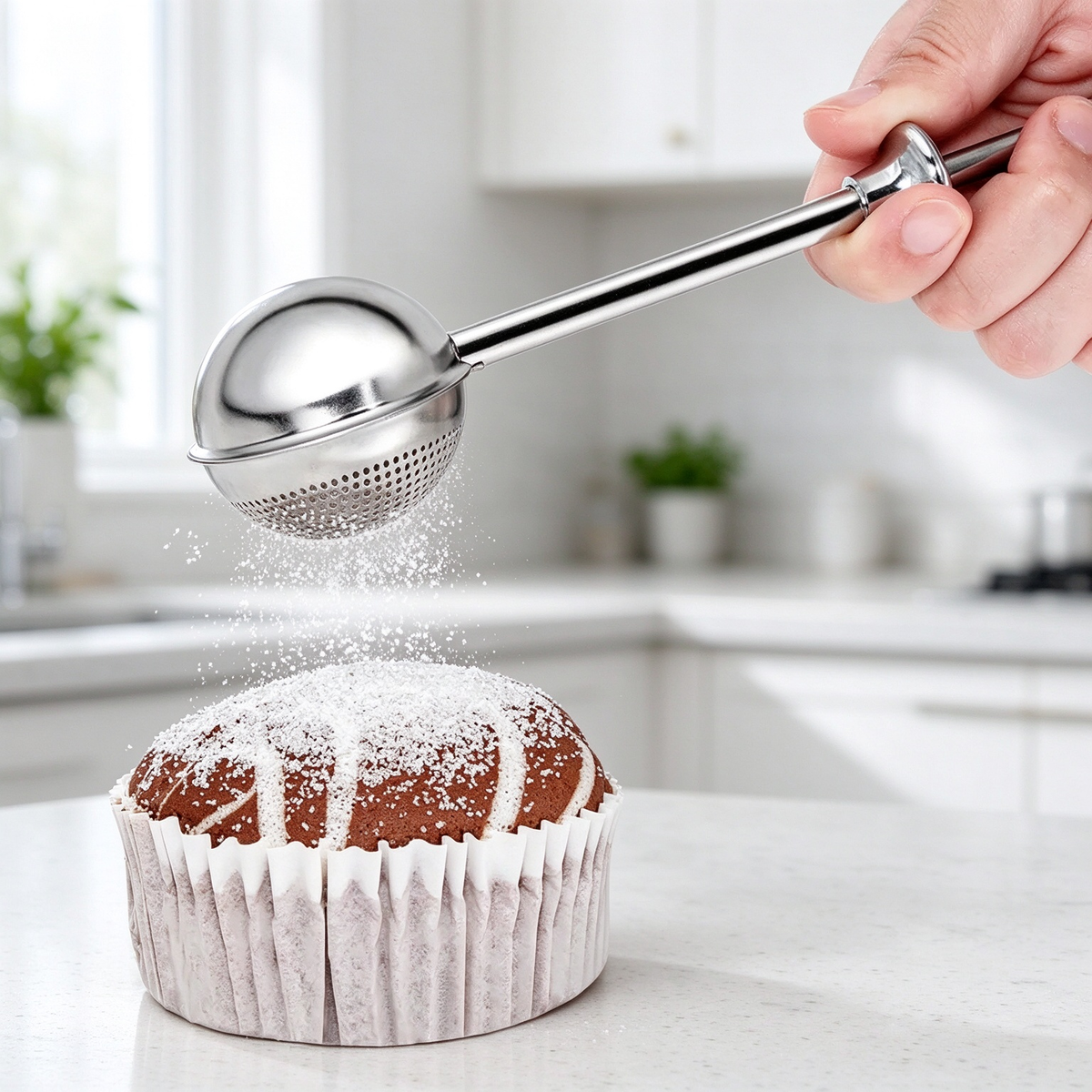🥄Stainless Steel Long-Handled Mesh Flour Sifter/Duster — Suitable for Various Powders