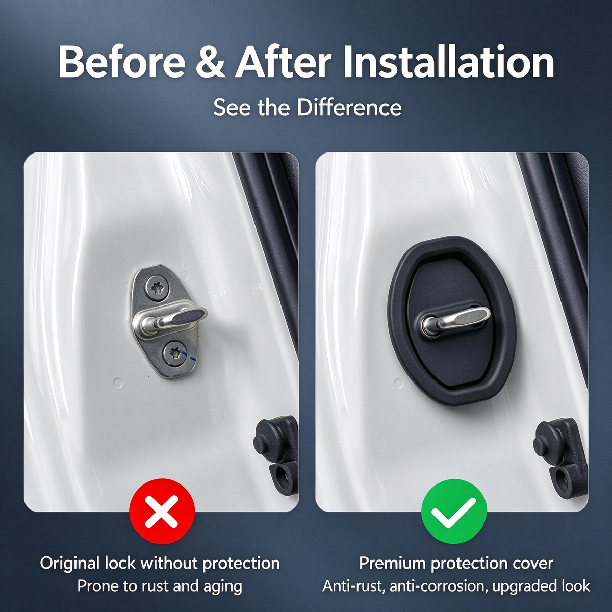 🛡️🔇4 Piece Car Door Lock Protective Pad – Suitable for Most Vehicle Models