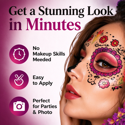 Skull Temporary Face Tattoos