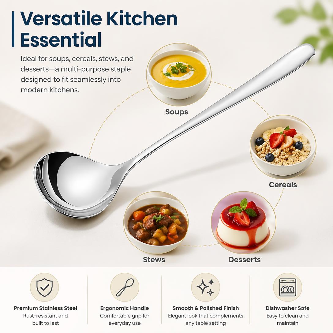 💥 Stainless Steel Soup Spoon Set