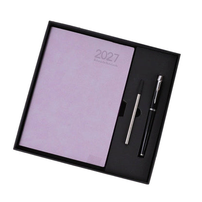 📅 2027 Deluxe Daily Planner with Pen – Waterproof Cover & Color-Coded Index 🖊️