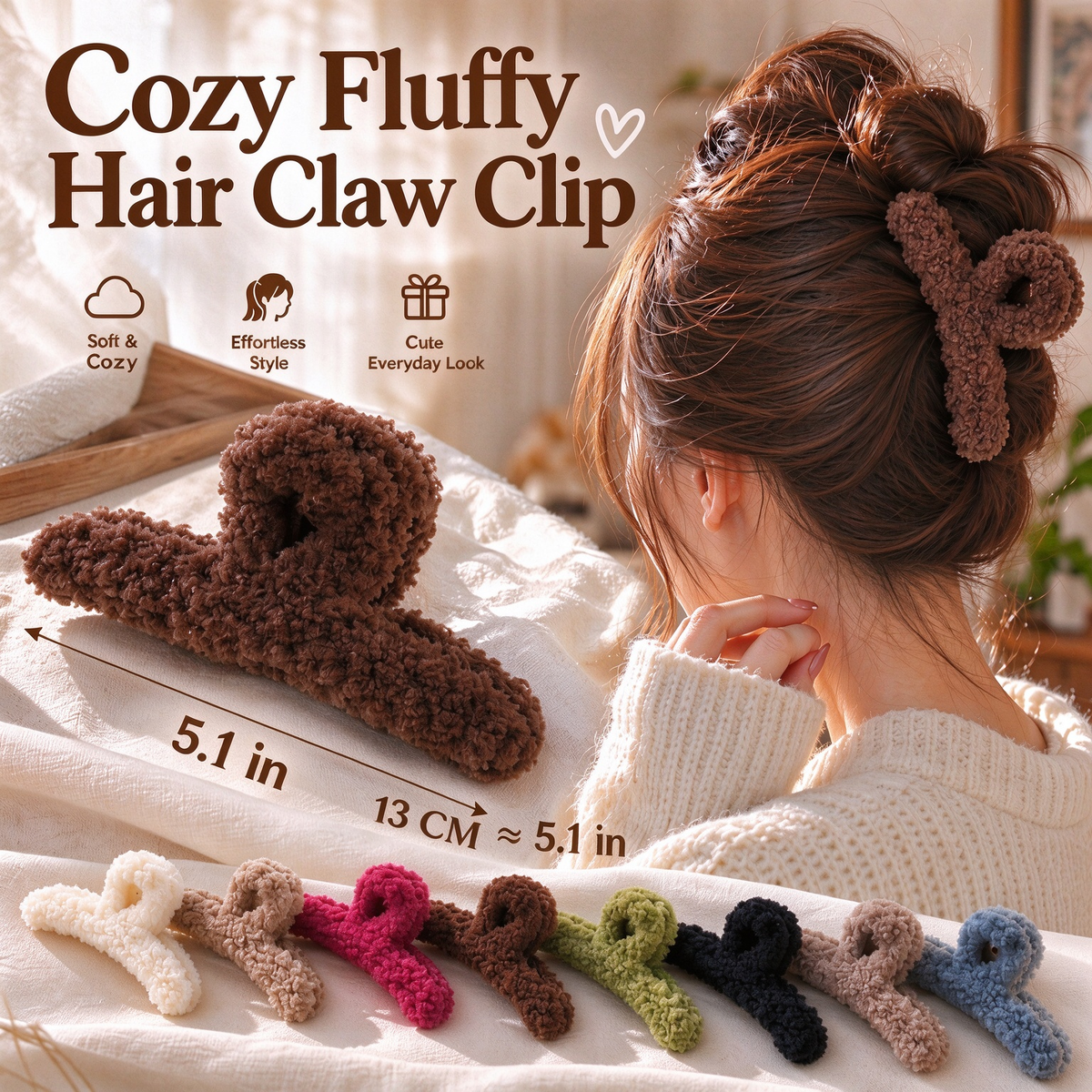Plush shark claw hair clip
