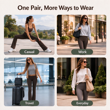 High-Waisted Shaping Bootcut Leggings with Pockets