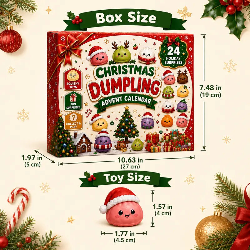 🥟24-Day Christmas Dumpling Countdown Toy Calendar