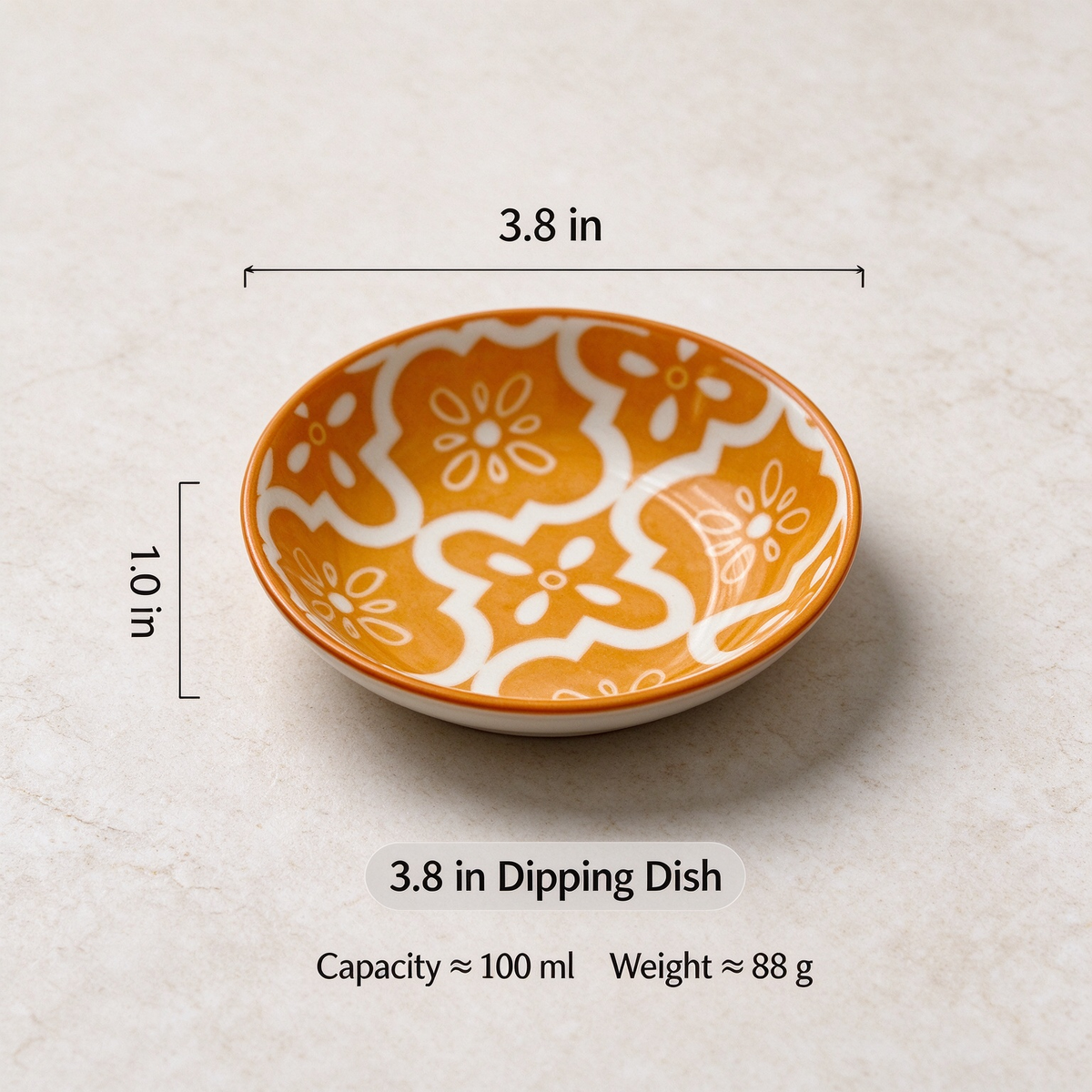 🍽️Round ceramic sauce bowl with colorful geometric patterns