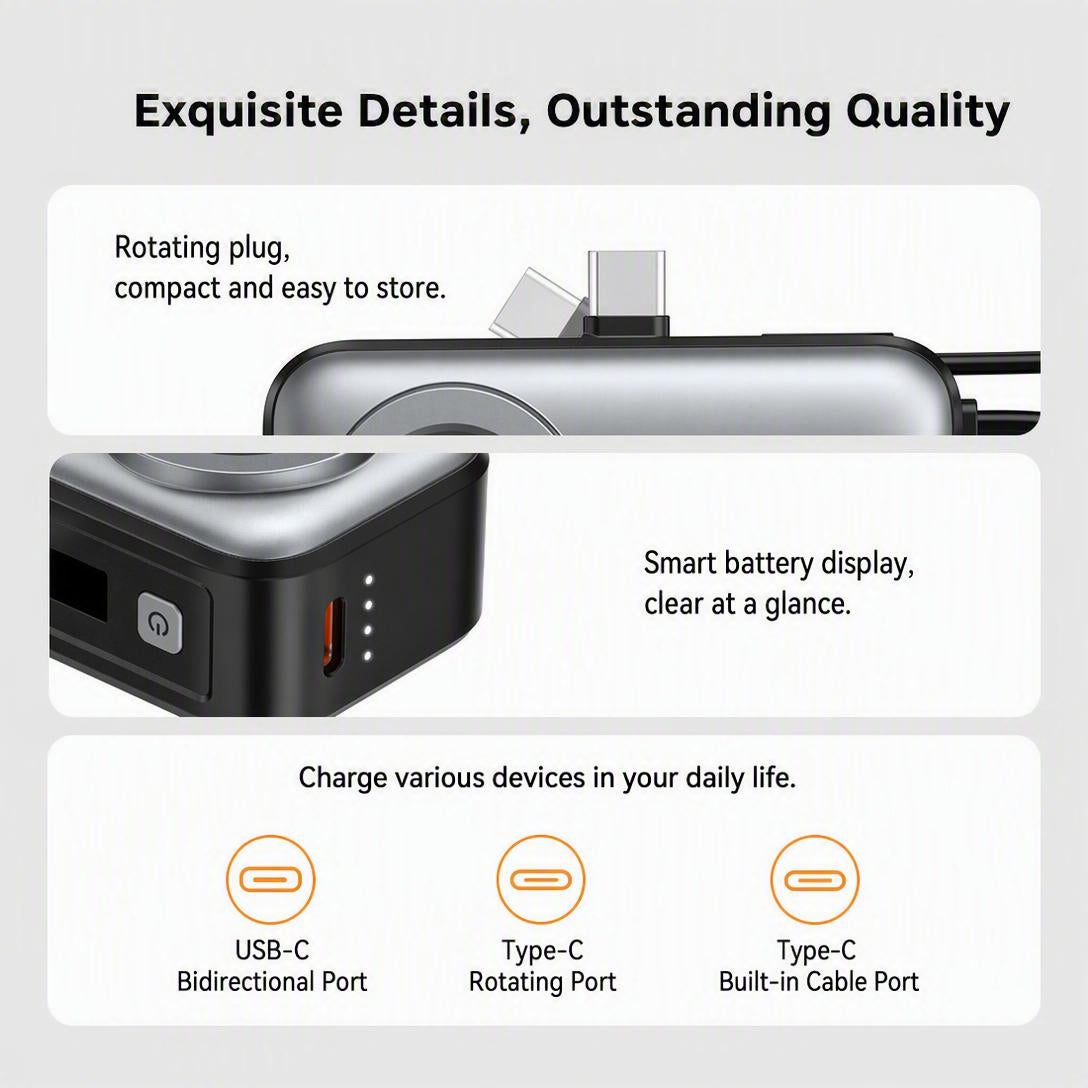 Dual-C Port Apple Watch Wireless Charging Case