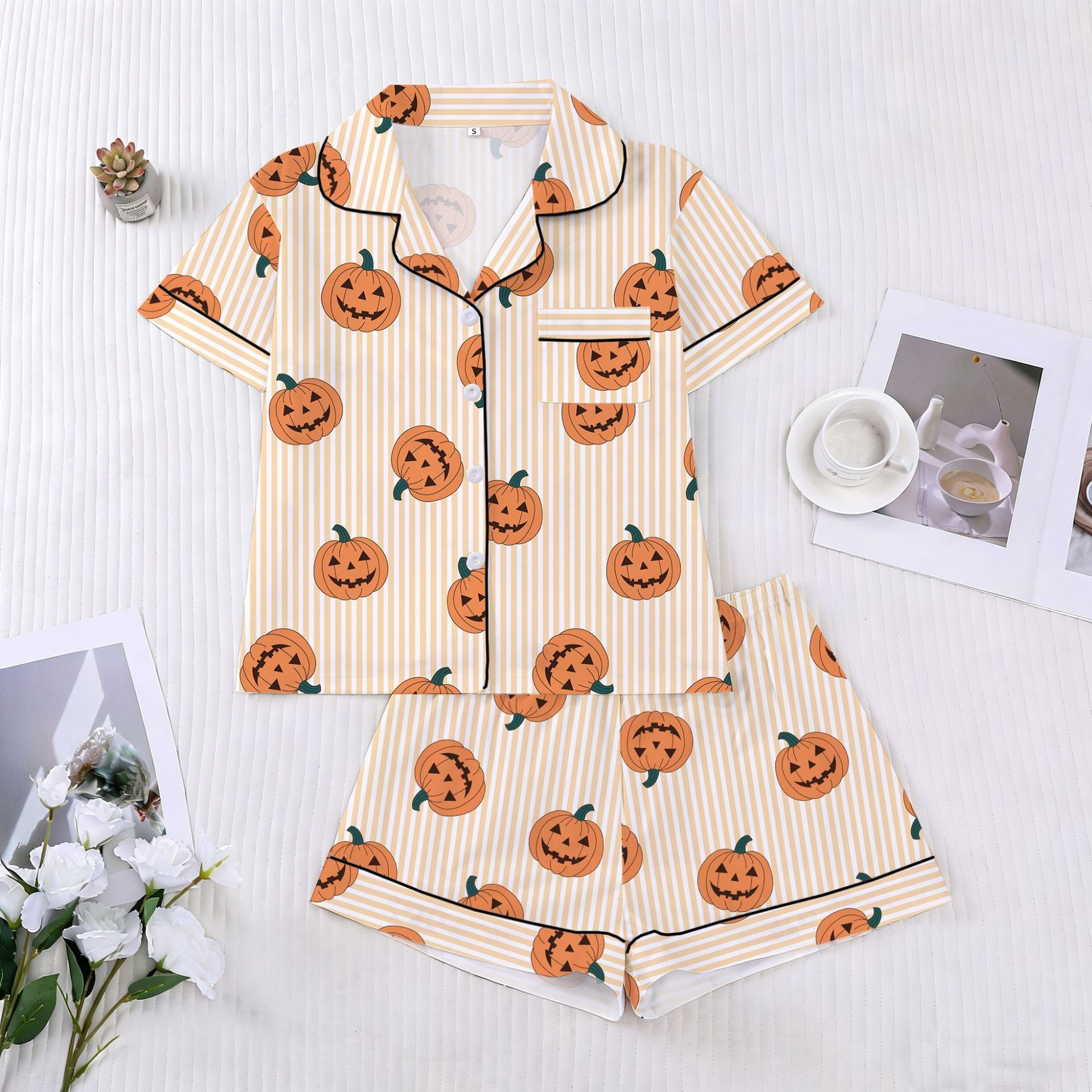 Stripe Pumpkin Pajamas