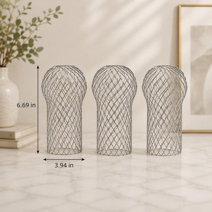 Expandable Flexible Metal Mesh Downspout Drain Guard（3Pcs）