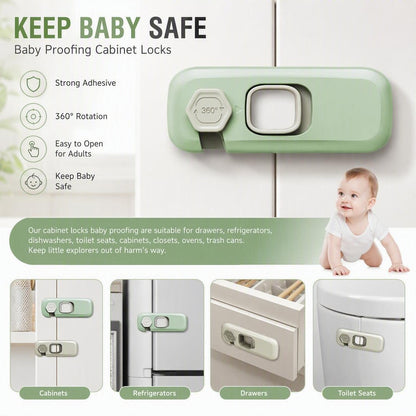 Child Safety Locks, Baby-Proof Cabinet Door Opening, And Anti-Pinch Function（3PCS）