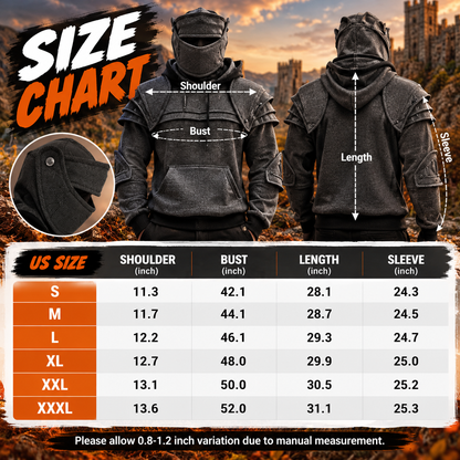 ⚔️ The Dark Armor Knight Hoodie – Tactical Medieval Streetwear