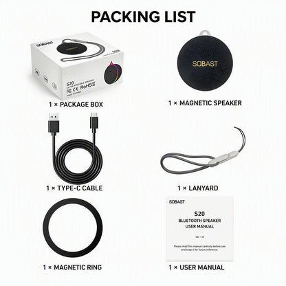 Magnetic Mini Bluetooth Speaker, 2-in-1 Phone Stand