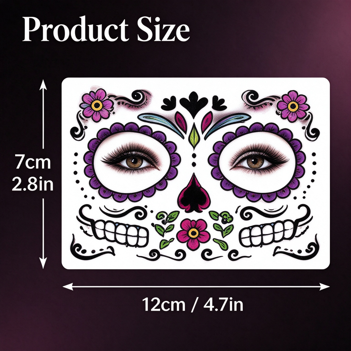 Skull Temporary Face Tattoos