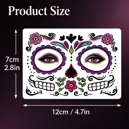 Skull Temporary Face Tattoos