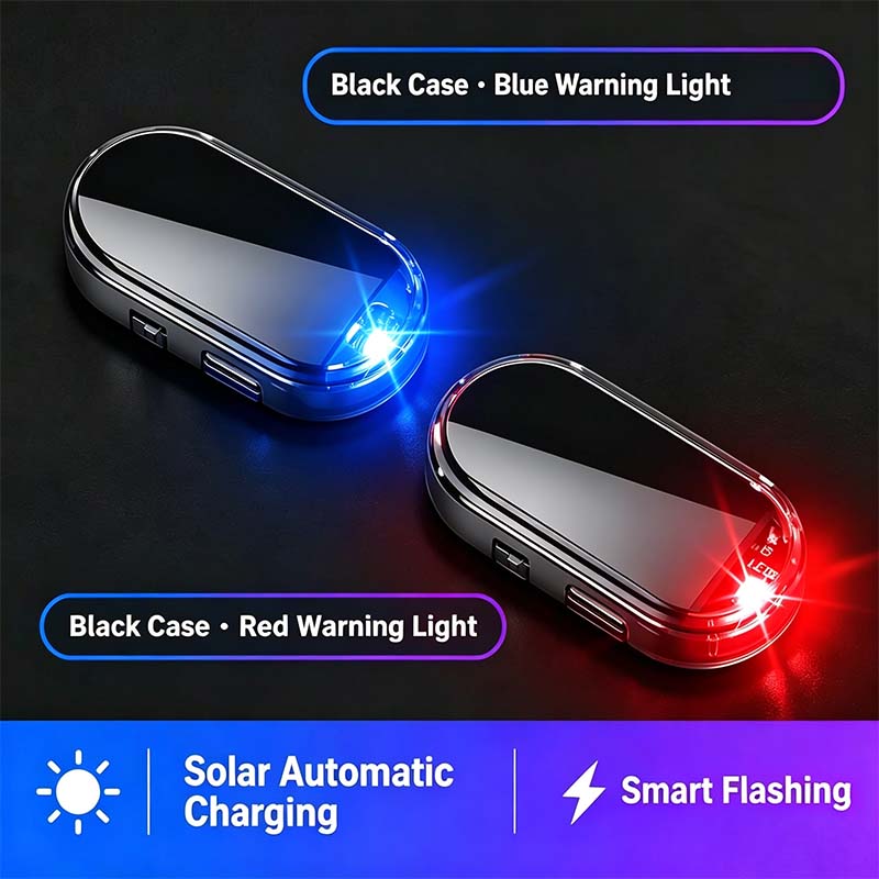 🚨 2-Pack Solar Powered Fake Car Alarm Light – Auto-Sensing LED Security Warning Light