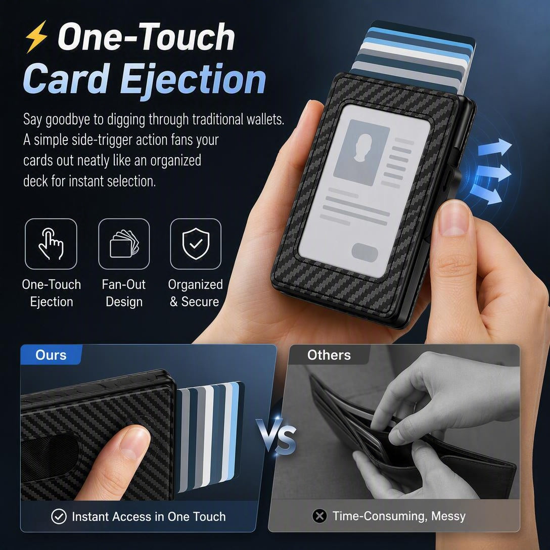 💥Men's wallet - Pop-up card holder, cash slot and credit card slot