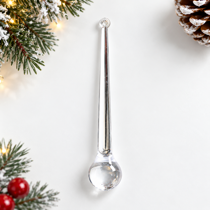 Clear Crystal Snowflake & Icicle Christmas Ornaments