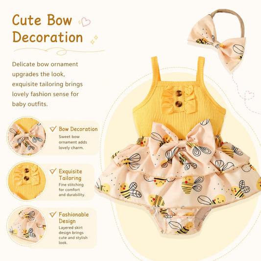 👗Cute summer dress set for baby girls