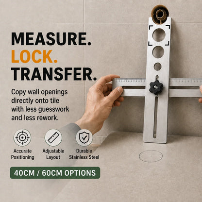 🌟 The Ultimate Tile Positioning Solution — Heavy-Duty Stainless Steel Multi-Angle Measuring Ruler 📏💪