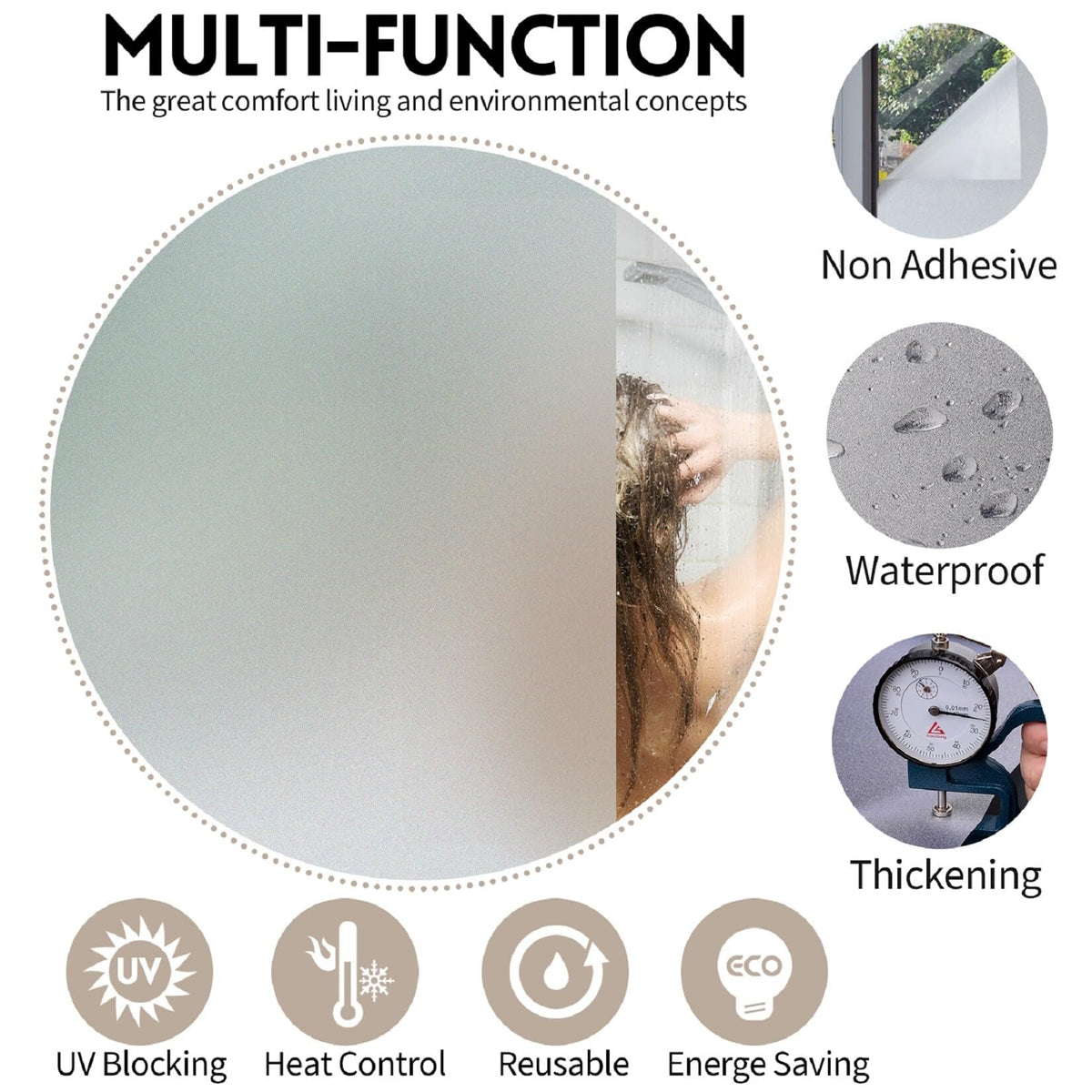 🪟 Window Privacy Film – Daytime Privacy, UV Protection & Heat Control