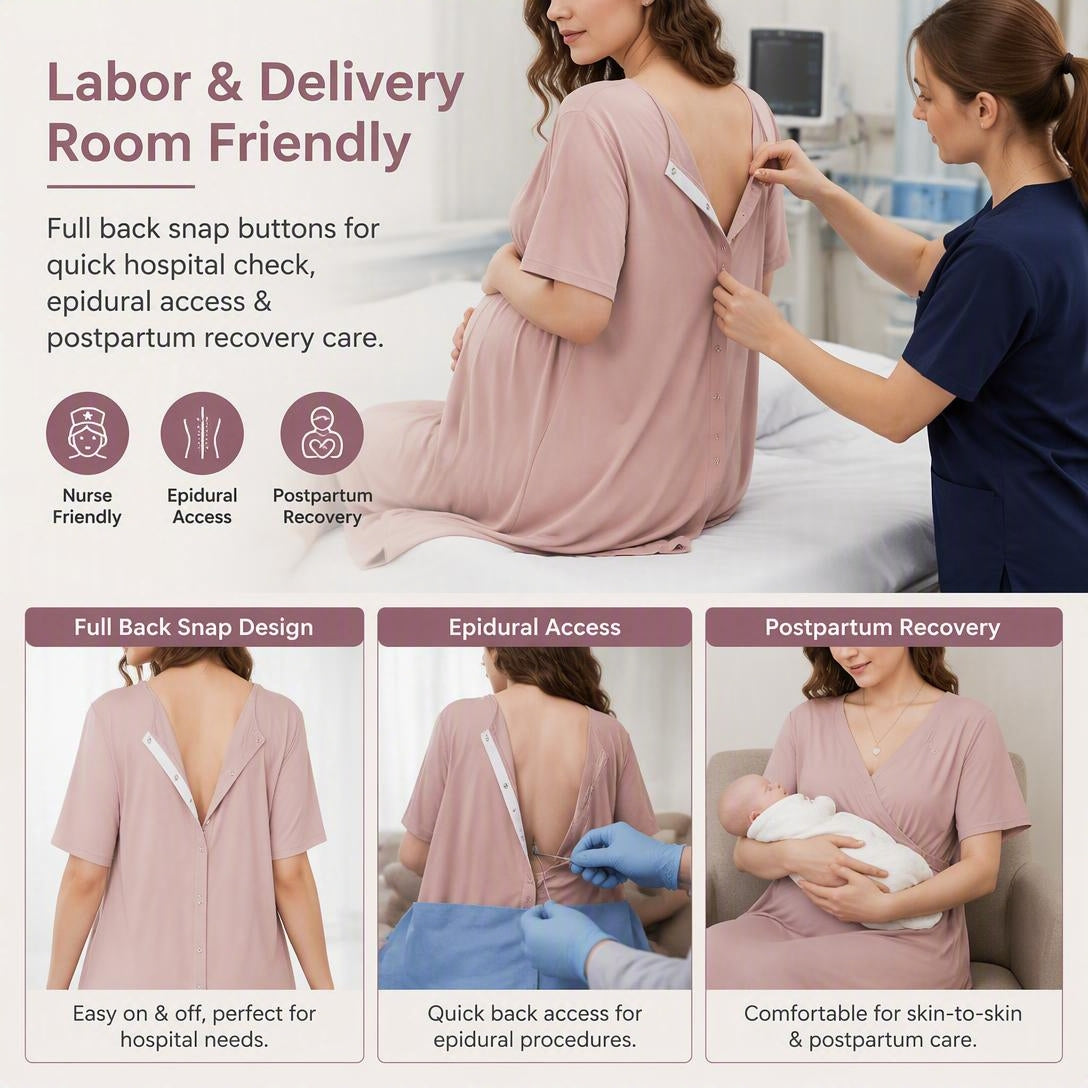 🤱Short-sleeved maternity and nursing wear with buttons.