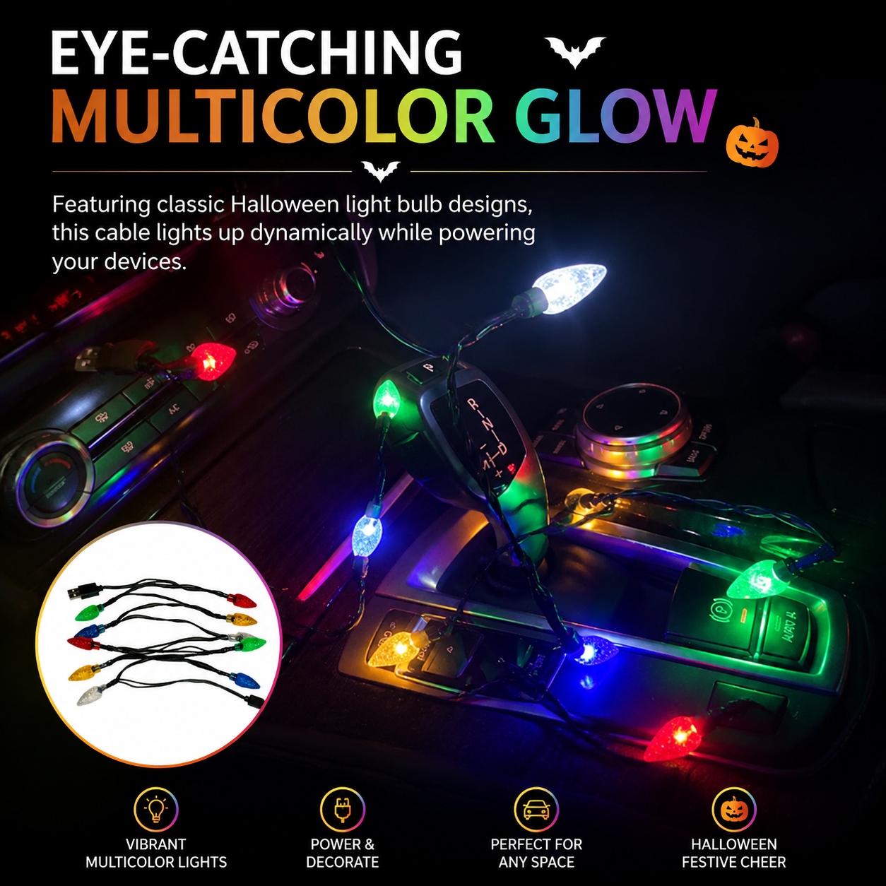 ✨Colorful light phone charging cable