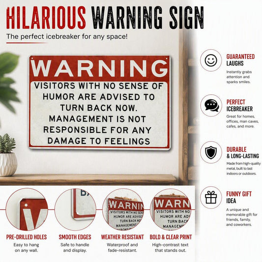 😂Warning: Visitors lacking a sense of humor, please leave immediately - Vintage Metal Wall Decor