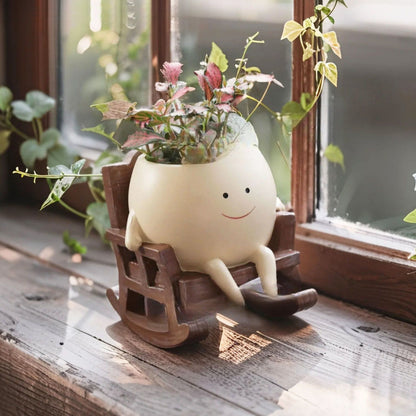 🌿Adorable resin flowerpot for garden and courtyard, green plant holder