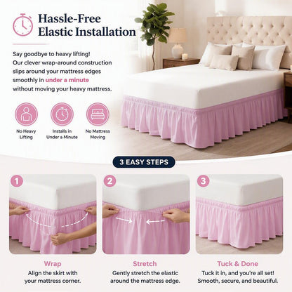 🛏️Elegant Elastic Wrap-Around Bed Skirt
