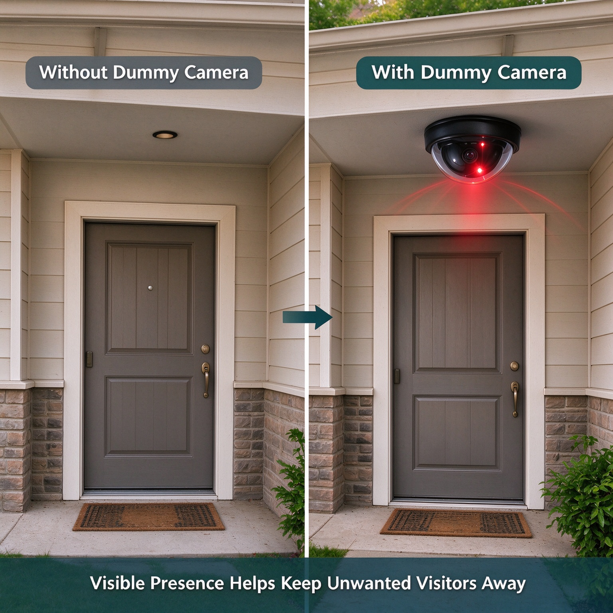 Fake Dome Security Camera with Red LED
