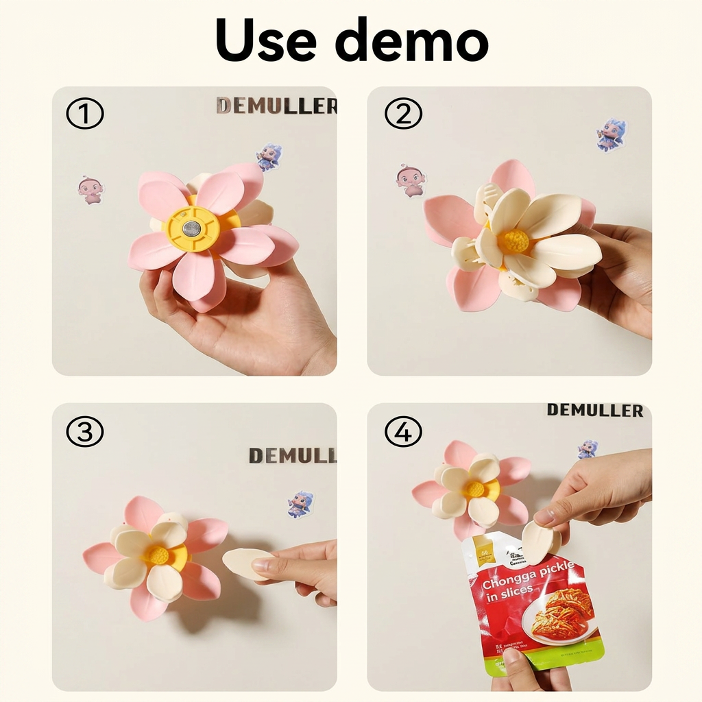🌸Lotus Flower Refrigerator Magnet Snack Clip