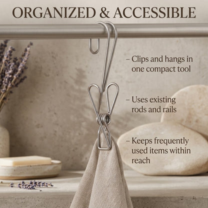 Multi-Purpose Stainless Steel Hanging Clips（10Pcs）