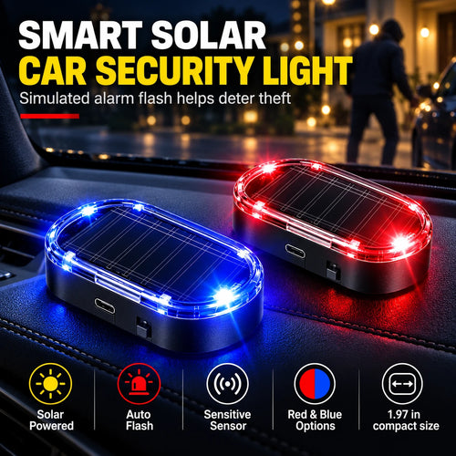 🚨Solar-powered automatic light-sensing LED simulated security warning flashing alarm light