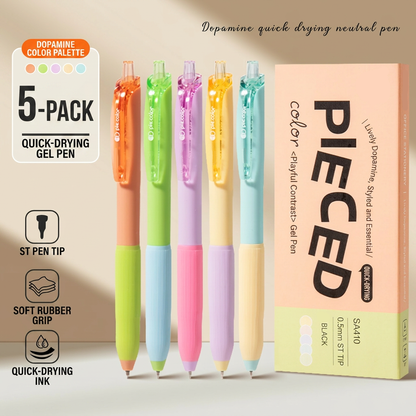 ✍️Fine-point black ink push-type gel pen