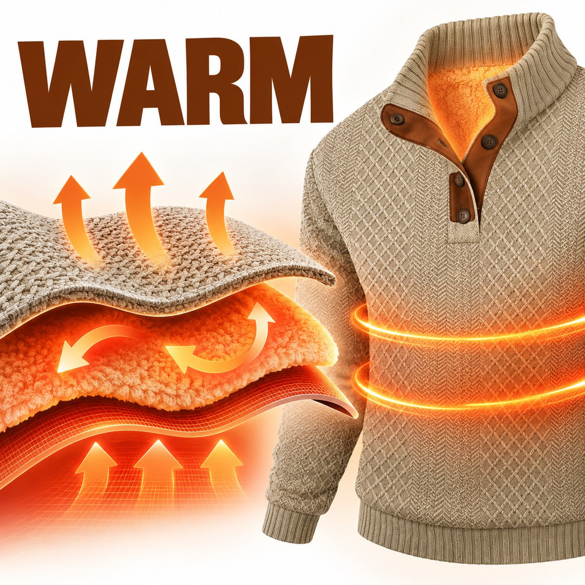 Men's Jacquard Stand Collar Henley Shirt