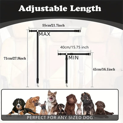 🚗 Adjustable Dog Car Seatbelt Harness