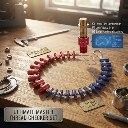 26-Piece Detachable Nut & Bolt Thread Gauge