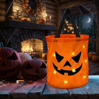 👻🌟LED Light-Up Halloween Pumpkin Candy Tote Bag