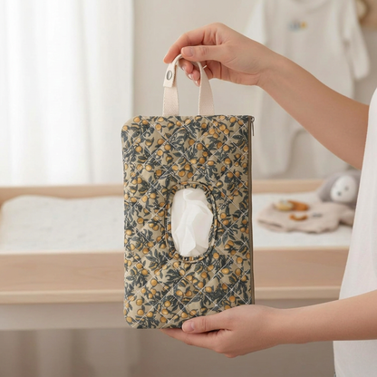 🌸Hangable floral pattern wet wipes bag