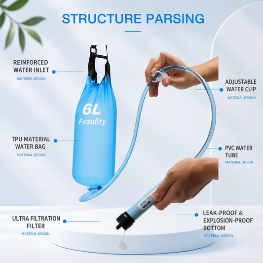 💧⛺6-liter gravity-fed multi-functional camping water purifier