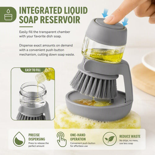 🧼Kitchen Dish Brush with Soap Dispenser